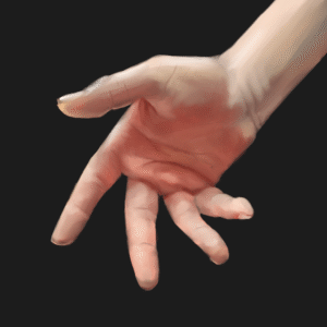 A digital painting of an outstretched hand